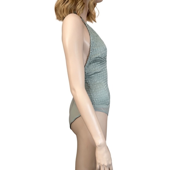 Intimately Free People Bodysuit Top Leotard Shirred Backless Deep V Plunge Neck - Picture 8 of 16